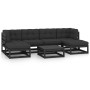 7-teiliges Gartenmöbel-Set mit Kissen aus schwarzem Kiefernholz von vidaXL, Gartensets - Ref: Foro24-3077123, Preis: 746,15 €...