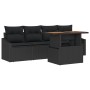 Conjunto de sofá de jardín Conjunto de 5 Negro Ratán, Poliéster von , Outdoor-Sofas - Ref: Foro24-3349771, Preis: 354,52 €, R...