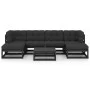 Set de muebles de jardín 7 pzas con cojines madera pino negro de vidaXL, Conjuntos de jardín - Ref: Foro24-3077123, Precio: 7...