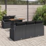Conjunto de Comedor de Jardín de 6 Piezas con Cojines Negro Ratán Polietileno Acacia by , Outdoor sofas - Ref: Foro24-3349778...