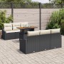 Conjunto de comedor de jardín de 7 piezas con cojines negro poliratán acacia von , Outdoor-Sofas - Ref: Foro24-3349781, Preis...