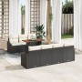 Conjunto de comedor de jardín de 8 piezas con cojines de ratán poli negro acacia by , Outdoor sofas - Ref: Foro24-3349795, Pr...
