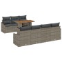 Juego de Comedor de Jardín de 8 Piezas con Cojines Gris Ratán Sintético Acacia by , Outdoor sofas - Ref: Foro24-3349796, Pric...