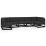 Set de muebles de jardín 7 pzas con cojines madera pino negro de vidaXL, Conjuntos de jardín - Ref: Foro24-3077188, Precio: 7...