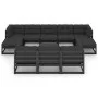 Set de muebles de jardín 10 pzas con cojines madera pino negro de vidaXL, Conjuntos de jardín - Ref: Foro24-3077173, Precio: ...