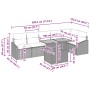 Conjunto de Comedor de Jardín de 7 Piezas con Cojines Gris de Ratán Sintético Acacia von , Outdoor-Sofas - Ref: Foro24-334984...