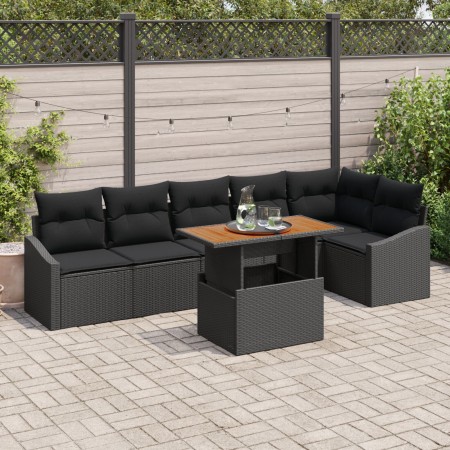 Conjunto de Sofás de Jardín Set de 7 Negro Ratán von , Outdoor-Sofas - Ref: Foro24-3349848, Preis: 493,32 €, Rabatt: %