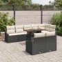 Conjunto de Comedor de Jardín de 9 Piezas con Cojines Negro Poliratán Acacia von , Outdoor-Sofas - Ref: Foro24-3349851, Preis...