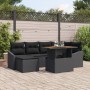 Juego de Sofá de Jardín Set de 7 Negro Ratán de , Sofás de exterior - Ref: Foro24-3349862, Precio: 481,92 €, Descuento: %