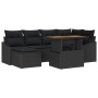 Juego de Sofá de Jardín Set de 7 Negro Ratán de , Sofás de exterior - Ref: Foro24-3349862, Precio: 481,92 €, Descuento: %