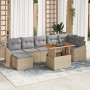 Conjunto de Comedor Jardín de 8 Piezas con Cojines Beige Ratán Polimérico by , Outdoor sofas - Ref: Foro24-3349867, Price: 53...