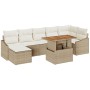 Conjunto de comedor de jardín de 8 piezas con cojines Beige Ratán Acacia von , Outdoor-Sofas - Ref: Foro24-3349868, Preis: 54...