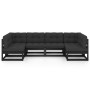 6-piece garden furniture set with black pine wood cushions by vidaXL, Garden sets - Ref: Foro24-3077178, Price: 659,76 €, Dis...