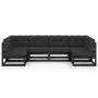 Set de muebles de jardín 6 pzas con cojines madera pino negro de vidaXL, Conjuntos de jardín - Ref: Foro24-3077178, Precio: 6...