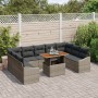 Conjunto de Comedor de Jardín de 10 Piezas con Cojines Gris Ratán Sintético Acacia de , Sofás de exterior - Ref: Foro24-33498...