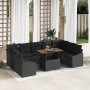 Conjunto de sofá de jardín 10 piezas Negro y marrón by , Outdoor sofas - Ref: Foro24-3349883, Price: 666,69 €, Discount: %