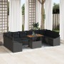 Conjunto de Sofá de Jardín Juego de 11 Negro Ratán, Tapa de Madera by , Outdoor sofas - Ref: Foro24-3349890, Price: 741,19 €,...