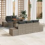 Juego de Comedor de Jardín de 6 Piezas con Cojines Grises de Ratan Polivinílico y Acacia von , Outdoor-Sofas - Ref: Foro24-33...