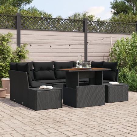 Juego de Sofás de Jardín Juego de 7 Negro Poliratán by , Outdoor sofas - Ref: Foro24-3349918, Price: 520,30 €, Discount: %