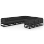 10-teiliges Gartenmöbel-Set mit Kissen aus schwarzem Kiefernholz von vidaXL, Gartensets - Ref: Foro24-3077048, Preis: 1,00 €,...