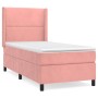 Cama box spring con colchón terciopelo rosa 80x200 cm