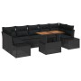 Juego de Sofás de Jardín Juego de 8 Negro y madera natural von , Outdoor-Sofas - Ref: Foro24-3349932, Preis: 601,54 €, Rabatt: %