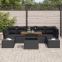 Juego de Sofás de Jardín Juego de 8 Negro y madera natural von , Outdoor-Sofas - Ref: Foro24-3349932, Preis: 601,54 €, Rabatt: %