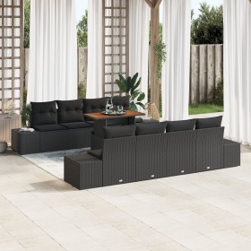 Juego de Sofá de Jardín Set de 7 Negro Ratán y Cojines de Tela by , Outdoor sofas - Ref: Foro24-3349939, Price: 678,43 €, Dis...