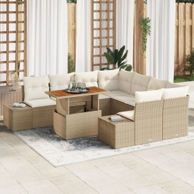 Conjunto de Sofá de Jardín Set de 9 Beige Poliratán von , Outdoor-Sofas - Ref: Foro24-3349945, Preis: 671,13 €, Rabatt: %