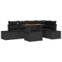 Juego de Comedor de Jardín de 6 Piezas con Cojines de Poliratán Negro de Acacia by , Outdoor sofas - Ref: Foro24-3349967, Pri...