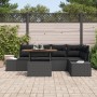 Juego de Comedor de Jardín de 6 Piezas con Cojines de Poliratán Negro de Acacia by , Outdoor sofas - Ref: Foro24-3349967, Pri...