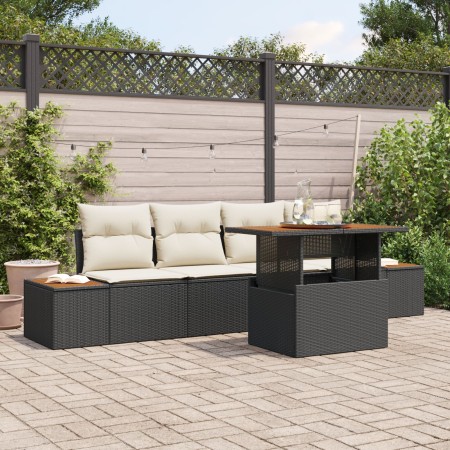 Conjunto de Sofá de Jardín  Conjunto de 5 Negro, Beige by , Outdoor sofas - Ref: Foro24-3350019, Price: 388,43 €, Discount: %
