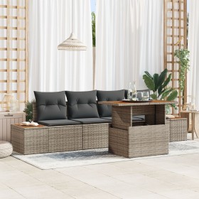 Conjunto de Sofás Jardín Set de 5 Gris Ratán Sofá Jardín by , Outdoor sofas - Ref: Foro24-3350021, Price: 381,20 €, Discount: %