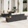 Conjunto de Sofá de Jardín 6 Piezas Negro, Marrón by , Outdoor sofas - Ref: Foro24-3350024, Price: 535,87 €, Discount: %