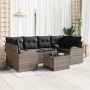 Conjunto de sofá de jardín 7 pcs Gris 55 x 55 x 37 cm Poliratán