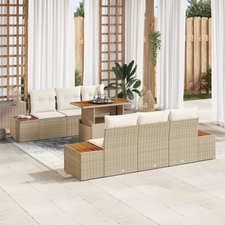 Juego de Sofá de Jardín Set de 7 Beige Ratán Comedor de Jardín by , Outdoor sofas - Ref: Foro24-3350033, Price: 602,04 €, Dis...