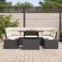 Set de Sofá de Jardín Juego de 6 Negro y Crema Poliratán, Poliéster by , Outdoor sofas - Ref: Foro24-3350034, Price: 516,54 €...