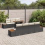 Conjunto de Comedor de Jardín de 8 Piezas con Cojines en Ratán Negro Acacia von , Outdoor-Sofas - Ref: Foro24-3350039, Preis:...