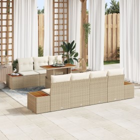 Conjunto de Sofás de Jardín 8 Piezas Beige y Blanco by , Outdoor sofas - Ref: Foro24-3350043, Price: 652,89 €, Discount: %