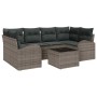 Conjunto de sofá de jardín 7 pcs Gris 55 x 55 x 37 cm Poliratán