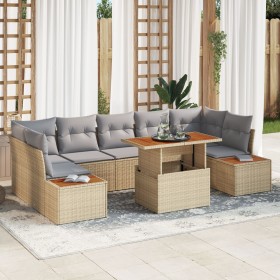 Conjunto sofá jardín Set de 8 Beige Ratán de , Sofás de exterior - Ref: Foro24-3350047, Precio: 614,15 €, Descuento: %