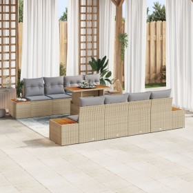 Juego de Sofá Jardín Conjunto de 9 Piezas Beige Ratán PE by , Outdoor sofas - Ref: Foro24-3350052, Price: 701,41 €, Discount: %