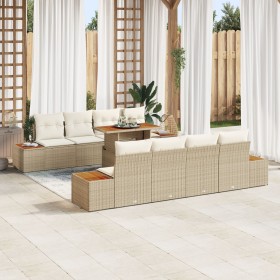 Conjunto de sofá de jardín Conjunto de 9 piezas Beige Ratán by , Outdoor sofas - Ref: Foro24-3350053, Price: 726,29 €, Discou...