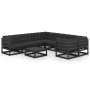 Set de muebles de jardín 9 pzas con cojines madera pino negro de vidaXL, Conjuntos de jardín - Ref: Foro24-3077033, Precio: 9...