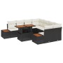 Conjunto de 9 Piezas de Comedor de Jardín con Cojines Negro Poliratán Acacia von , Outdoor-Sofas - Ref: Foro24-3350054, Preis...