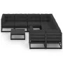 Set de muebles de jardín 9 pzas con cojines madera pino negro de vidaXL, Conjuntos de jardín - Ref: Foro24-3077033, Precio: 9...