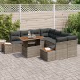 Juego de Sofá de Jardín Conjunto de 9 Gris Ratán y Madera by , Outdoor sofas - Ref: Foro24-3350056, Price: 627,51 €, Discount: %