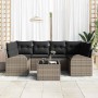 Conjunto de sofá de jardín 7 pcs Gris 55 x 55 x 37 cm Poliratán