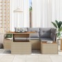 Juego de Sofá de Jardín Set de 5 Beige y Gris von , Outdoor-Sofas - Ref: Foro24-3350067, Preis: 428,27 €, Rabatt: %