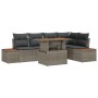 Conjunto de Sofá de Jardín 6 Piezas Gris Ratán Poliéster by , Outdoor sofas - Ref: Foro24-3350071, Price: 454,85 €, Discount: %